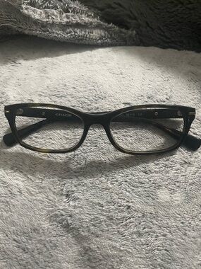 Coach Black and Tortoiseshell Rectangular Women's Glasses